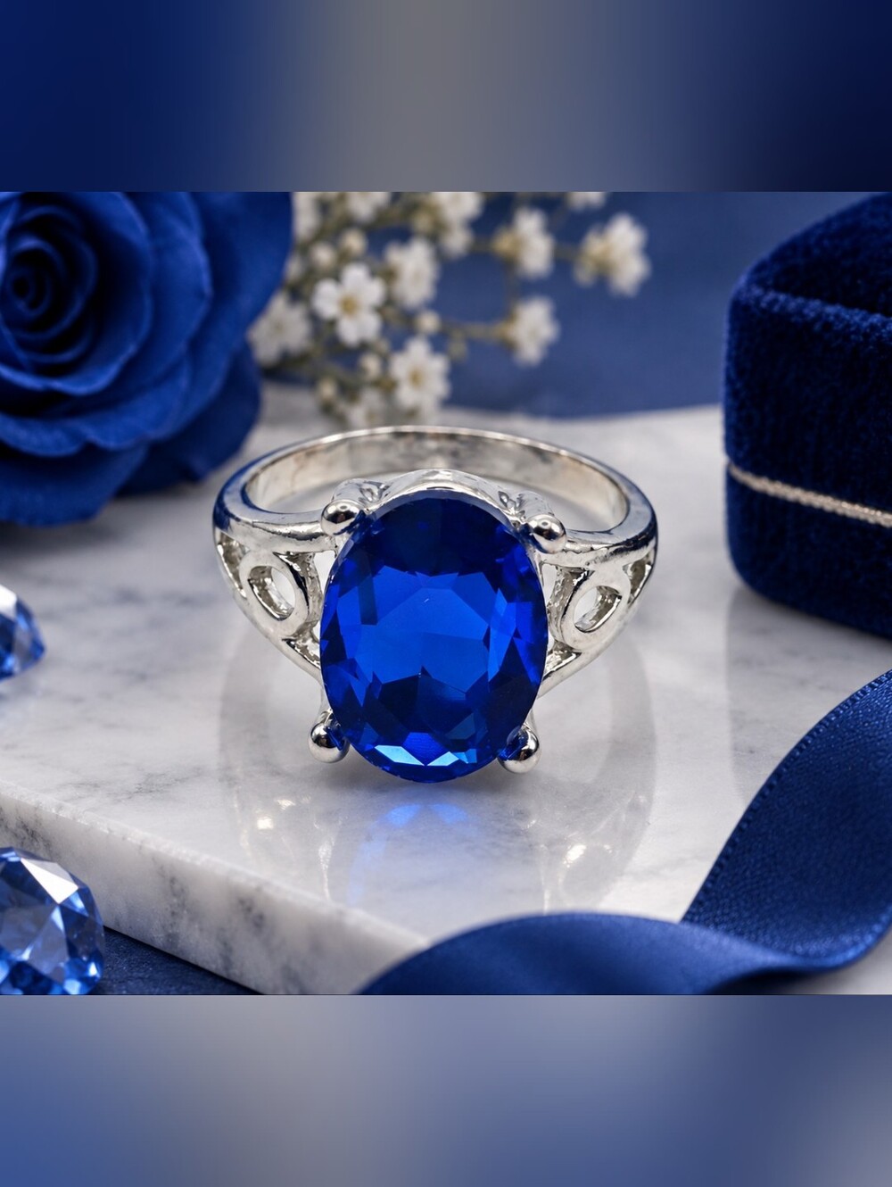 Blue Statement Ring